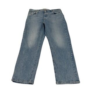 Levis Premium 501 Original Fit Straight Leg Light Wash Jeans Womens 16W Medium